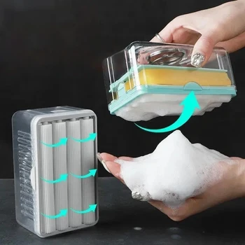 Новая Коробка для мыла для мытья рук, Многофункциональная Коробка для мыльных пузырей, Бытовой Автоматический Ролик для слива мыла, Тип слива Мыла для стирки