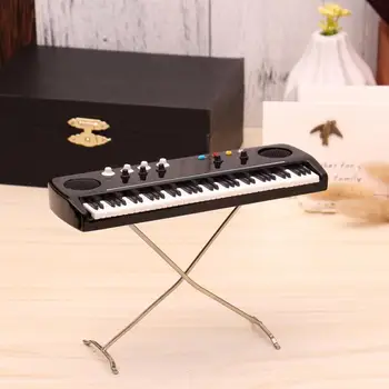 Новая миниатюрная модель электронного органа, Орнамент, Деревянная электронная клавиатура, Игрушка ручной работы, Декор для мини-кукольного домика, Музыкальные инструменты