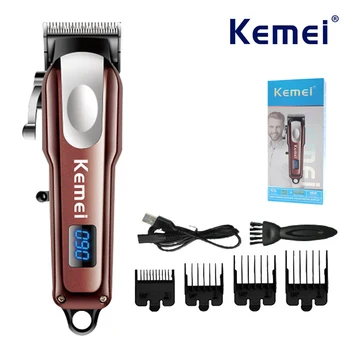 Профессиональная машинка для стрижки волос Kemei KM-233 для мужчин -мини Портативная, с цифровым дисплеем, высокой мощности