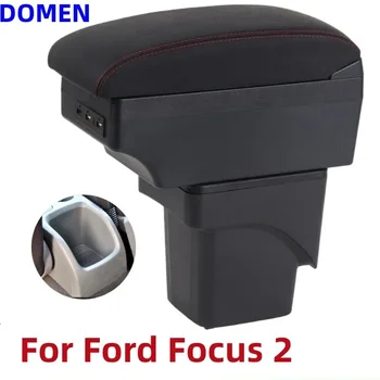 Для Ford Focus 2 коробка подлокотника Для Ford Focus 2 mk2 Автомобильный подлокотник автомобильные аксессуары Детали интерьера Коробка для хранения запчастей USB