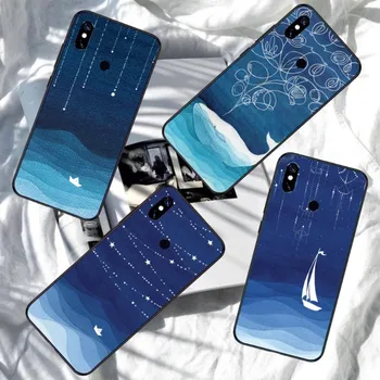 Падающие Звезды Синий Чехол Для Телефона Xiaomi Redmi Note 11 10 9T 8 7 Pro Redmi 10 9 9A 9C 8 7 6 Мягкий Черный Чехол Для Телефона