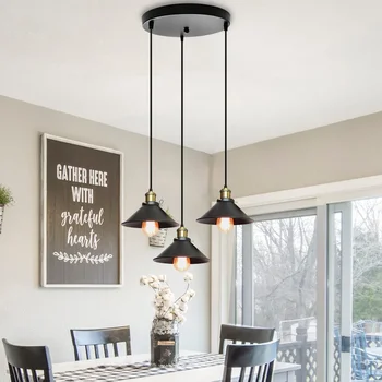 Винтажные железные черные подвесные светильники Nordic Industrial Wind Loft Подвесной светильник для ресторана, кухни, бара, гостиной, домашнего декора