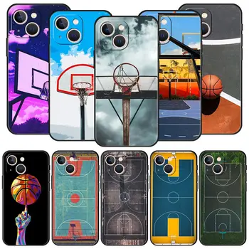 Спортивная баскетбольная площадка для iPhone 11 12 13 15 14 Pro Max, чехол для телефона X XR XS 7 8 Plus SE 2020, роскошный черный мягкий чехол Funda