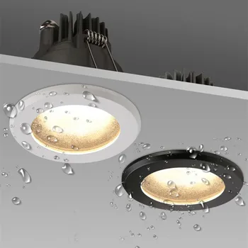 Круглые Светодиодные Точечные Светильники IP65 Водонепроницаемый COB Алюминиевый Потолочный Светильник Foco Light Для Кухни Душа Ванной Комнаты Внутреннего Наружного Освещения