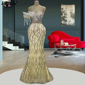 Новейшие коктейльные платья с жемчугом цвета шампанского для женщин 2023, платья знаменитостей с открытыми плечами, платье для выпускного вечера, Vestidos De Cóctel