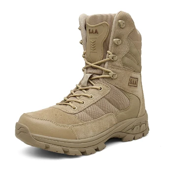 Мужские военные ботинки, боевые ботильоны, Тактические военные ботинки большого размера, новинка 2023 года, мужская рабочая защитная обувь, мотоциклетные ботинки