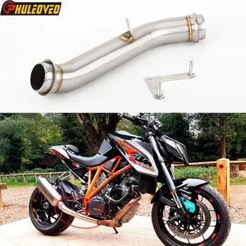 Для KTM 1290 SUPERDUKE R 2014-2016 Выхлопная труба мотоцикла среднего звена соединяется с оригинальным глушителем выхлопных газов Can
