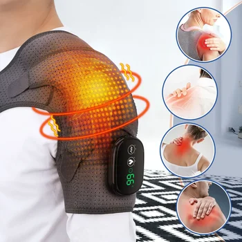 Электрический нагревательный массажер для плеча для облегчения боли, вибрирующий термальный физиотерапевтический бандаж, массажер для артрита колена, перезаряжаемый