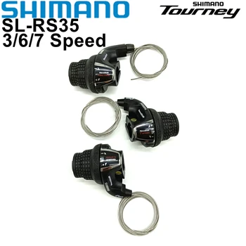 Велосипедные Переключатели Shimano Tourney SL-RS35 Revoshift Поворотный Рычаг Переключения Передач 3/6/7 Скоростей 18/21 Скоростей SL RS35 Складные Запчасти Для MTB Велосипедов