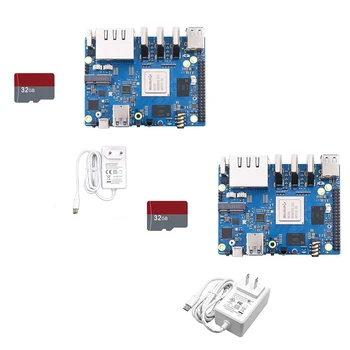 Для Orange Pi 5 Plus Development Board 4G + 32G Card Kit RK3588 64Bit 2.5G M.2 Слот Поддержка 2230 Wi-Fi 6 BT Комплект модулей US Plug