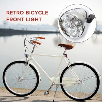 Велосипедный фонарь Аксессуары для велосипедов Прочный светодиодный Металл Хром Винтажный велосипед Ретро Передняя противотуманная фара Фара 7 светодиодных фар