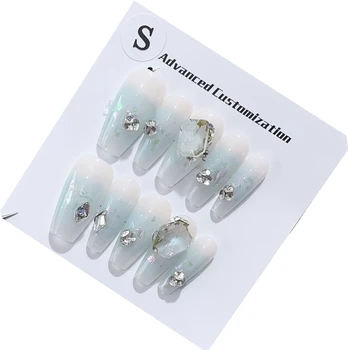 Emmabeauty Морская соль ледяной кристалл Съемный многоразовый пресс ручной работы для ногтей. № 24621