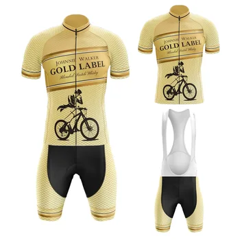 Комплект Джерси для велоспорта Whisky На выбор, Шорты-нагрудник с коротким рукавом, Гелевая Дышащая прокладка, Летнее Золотое Майо Ciclismo Hombre