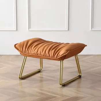 Скандинавская скамеечка для ног, спальня для креативного отдыха, табурет для обуви из искусственной кожи, Простой Низкий диван-скамейка, мебель для гостиной, Легкая роскошь