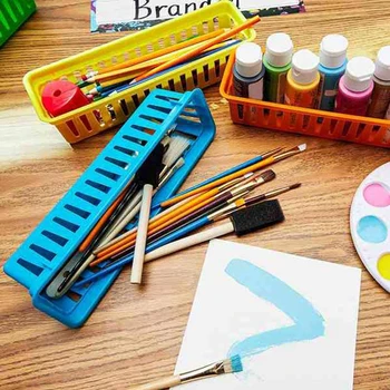 Классный органайзер для карандашей, корзина для карандашей или корзина для мелков, разные цвета, случайные цвета (10 упаковок)