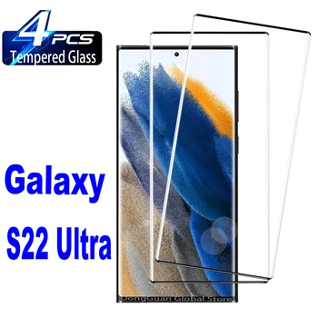 2/4 шт. 3D Закаленное Стекло Для Samsung Galaxy S22 Ultra 5G Note 20 Ultra 10 S10 S20 S21 Plus S23 S24 Ultra Защитное Стекло Для Экрана