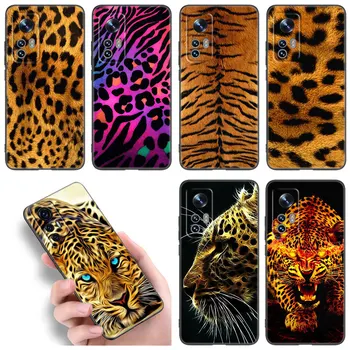 Чехол для Телефона с Тигровым Леопардовым Принтом Xiaomi Mi 10T 11 12 Lite 11i 11T 12X 12S POCO F4 X3 X4 GT NFC F3 M3 M4 Pro 5G TPU Черный Чехол