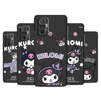 Черный чехол для Телефона Xiaomi Redmi Note 13 11 12 8 Pro 10 12S 10C 9S K40 13 Pro Plus 12C Мягкие Чехлы Melody Please Kuromi Naughty