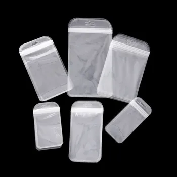 20шт Прозрачных пластиковых ювелирных изделий на молнии, Самоуплотняющиеся пакеты для хранения, Подарочная упаковка, Самоуплотняющиеся пакеты