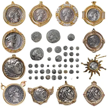 Винтажный кулон, монета, бриллиантовое ожерелье для женщин, серебро 925 Пробы, Персонализированные золотые цепочки, Изысканные Роскошные дизайнерские украшения
