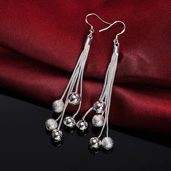 Рекламные свадебные серьги серебряного цвета оптом милая элегантность, женские простые классические ювелирные изделия, подвески, крючок JSH-E277