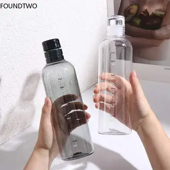 500/700 мл Пластиковая спортивная бутылка для воды Большой емкости, Герметичная С отметкой времени, Креативные Стаканчики для воды