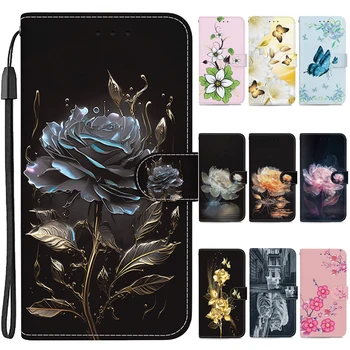 Кожаный чехол-бумажник Flower Note20 с откидной крышкой для Samsung Galaxy Note 20 Ultra 10 Plus 9 8 чехлов Note10 Lite с рисунком на магните Etui