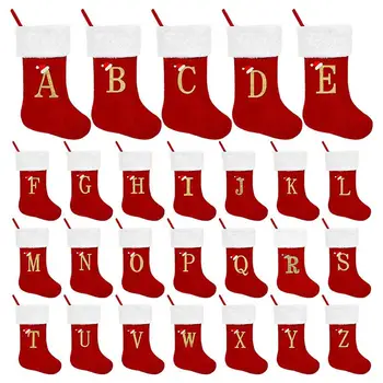 Универсальные рождественские чулки, высококачественные Рождественские декоративные носки с принтом от А до Я, Прочные Удобные Чулки Санта