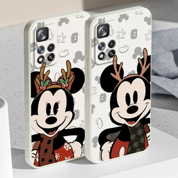 Жидкая Веревка TPU Funda Mickey Minnie Christmas Art Чехол Для Телефона Xiaomi Redmi Note 11 11S 11T 10S 10 9S 9T 9 8T 8 Pro Plus 5G