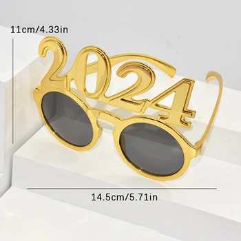 Очки для вечеринок 2024 года Солнцезащитные очки Eve Years Принадлежности для выпускного вечера Забавный реквизит для фотосъемки Долговечный Tme
