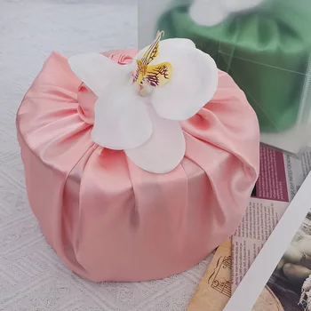 5шт Свадебная Ткань Для Упаковки Конфет Furoshiki Для Свадебной Вечеринки, Атласная Подарочная Коробка, Упаковка-Обертка для Гостя, Сплошной Цвет