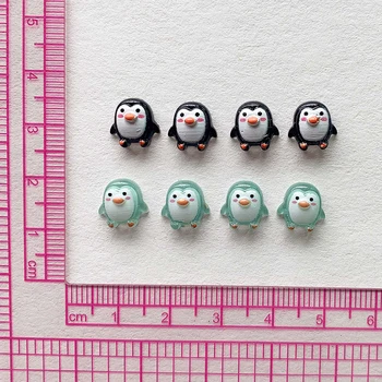 50шт. Новых милых мини-мультяшных Пингвинов, статуэток из смолы, плоских кабошонов, украшений, аксессуаров для волос