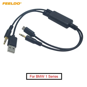 FEELDO 5шт Автомобильный 3,5 мм Штекер Micro USB к 3,5 мм Штекеру USB A Plug Jack AUX Кабель-Адаптер Для BMW USB Зарядное Устройство Проводной Кабель #FD6218
