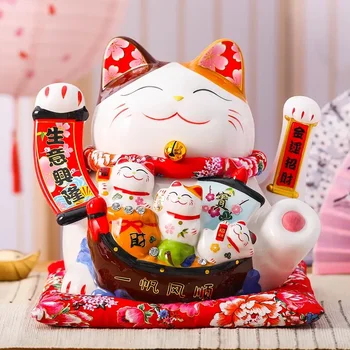 2023 Lucky Cat Decoration Piggy Bank Lucky Cat Radio Wave Treasure Shop Подарок из Китая На Удачу Украшение дома Ремесленный Подарок