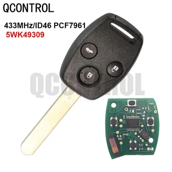 QCONTROL 5wk49309 Дистанционный ключ 72147-TAO-W2 3 кнопки 433,9 МГц 46 Электронных чипов для автомобилей Honda Accord 2008 kigo