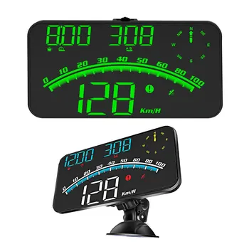 Универсальный HUD-дисплей G10, Одометр, Спидометр с сигнализацией о превышении скорости, усталости при вождении, светодиодный дисплей, проектор ветрового стекла, GPS