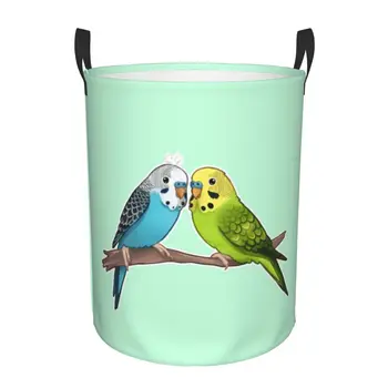 Корзина для белья Cute Budgie Birds, большая корзина для хранения игрушек для девочек и мальчиков, органайзер для игрушек для птиц-попугаев