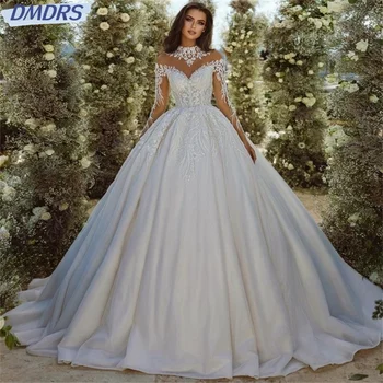 Романтическое свадебное платье в пол с глубоким V-образным вырезом, сексуальное кружевное дорогое свадебное платье класса люкс Vestido De Novia