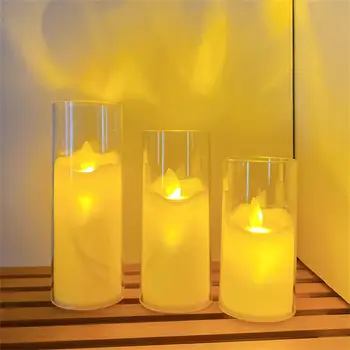 Привлекательное имитационное стекло, имитирующие украшения из свечей, свадебный реквизит, настоящий прочный подсвечник, Модный Безопасный декоративный материал