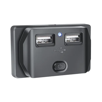 Двойное автомобильное зарядное устройство USB, розетка для зарядки, адаптер питания для мотоцикла R2LC
