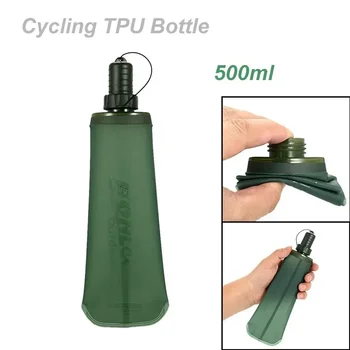500 мл TPU Спортивная складная бутылка для спорта на открытом воздухе Мягкая фляжка Бутылка для воды для бега кемпинга пеших прогулок, велосипеда, сумки для воды для фитнеса