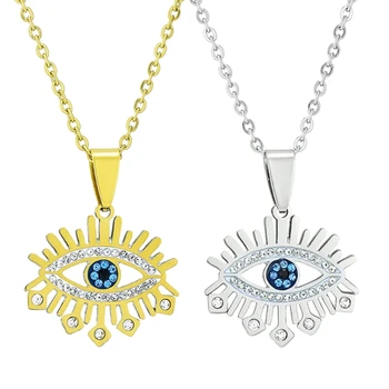 Модные ожерелья с подвеской в виде дьявольского глаза, цепное ожерелье, ожерелья с увеличенными глазами