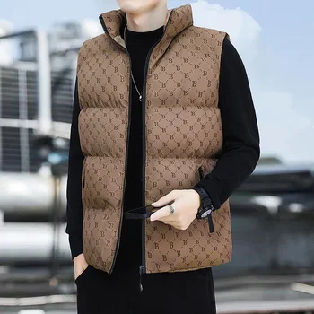 Новая мужская куртка, популярный хлопковый жилет, хлебная куртка, утолщенный Теплый топ со стоячим воротником, Удобный деловой M-5XL