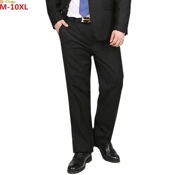 M-10XL Костюмные брюки большого размера, мужские деловые повседневные брюки, темно-синие и черные, можно выбрать мужчинам с ожирением, классный выбор