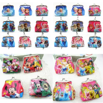 12шт. Кошельки Disney Princess Frozen Anna Elsa и Minnie Mouse, Сумка для денег, мешочек для монет, детский кошелек, маленький кошелек для подарка на вечеринку для детей