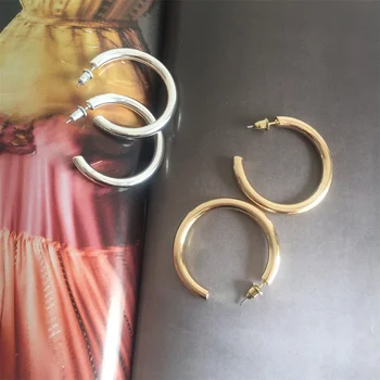 Новые классические золотые или серебряные серьги-кольца среднего размера для женщин, девушек, Элегантный повседневный Великолепный образ Daliy