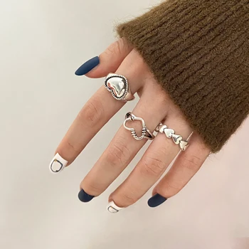 IFME Модное кольцо в виде сердца для пары, любящей женщин, Модный набор парных колец серебряного цвета, свадебные украшения, подарки