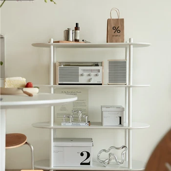 Стеллаж для хранения в скандинавском Instagram стиле, Напольный Стеллаж для хранения в гостиной, Простой белый Стеллаж для выставки товаров