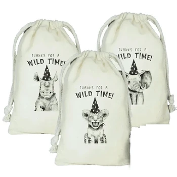 5шт сумки для подарков животным в стиле Сафари в джунглях на тему зоопарка Для Мальчиков и Девочек wild one 1-й 2-й 3-й День Рождения центральное украшение стола для вечеринки