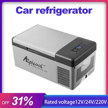 Автомобильный мини-холодильник Alpicool 15 л, компрессор с морозильной камерой 12/24 В, Портативный автомобильный холодильник для дома на открытом воздухе 220 В, холодильник для пикника
